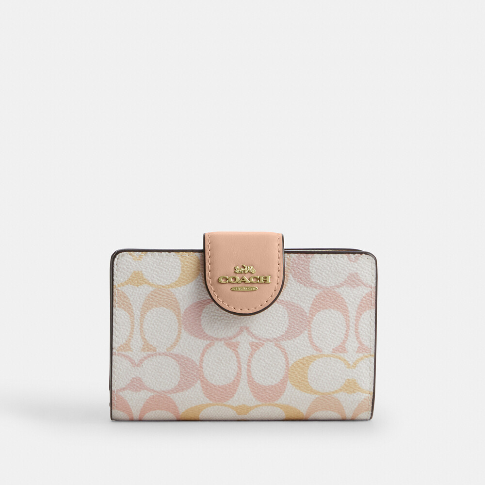 Coach Outlet Medium Corner Zip Wallet In Signature Canvas - Picture 9 of 10